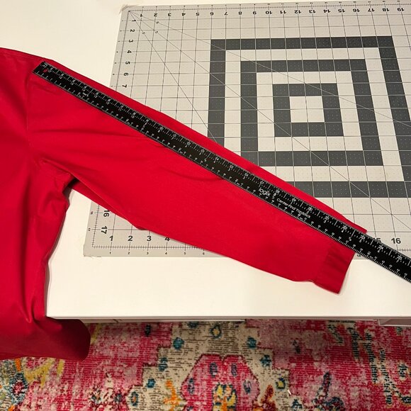 NOTATIONS SPORT Red Zip-Front Long Sleeve Shirt (Size 1X) - Picture 8 of 9